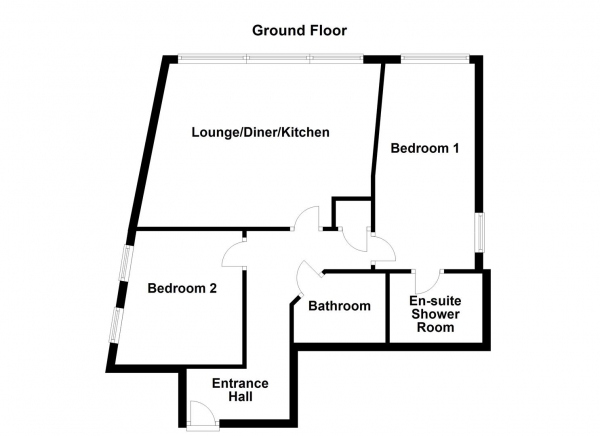 Floor Plan Image for 2 Bedroom Flat for Sale in Burgage Square, Wakefield