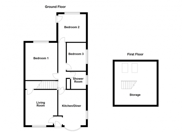 Floor Plan Image for 3 Bedroom Semi-Detached Bungalow for Sale in Grove Park, Calder Grove