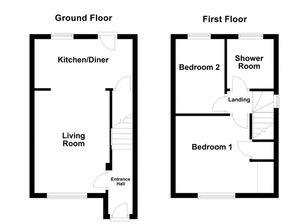 Floor Plan Image for 2 Bedroom Town House for Sale in Hollin Drive, Durkar, WF4 3PR