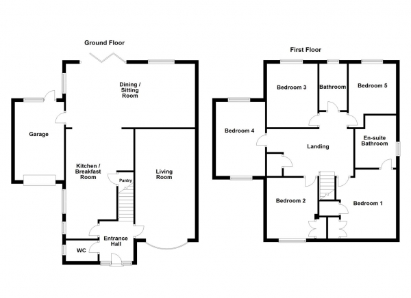 Floor Plan Image for 5 Bedroom Detached House for Sale in Sinclair Garth, Wakefield