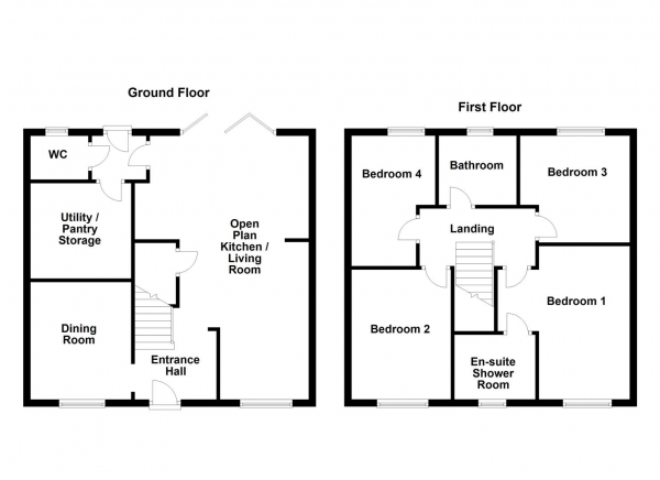 Floor Plan Image for 4 Bedroom Detached House for Sale in Littlewood Crescent, City Fields, Wakefield