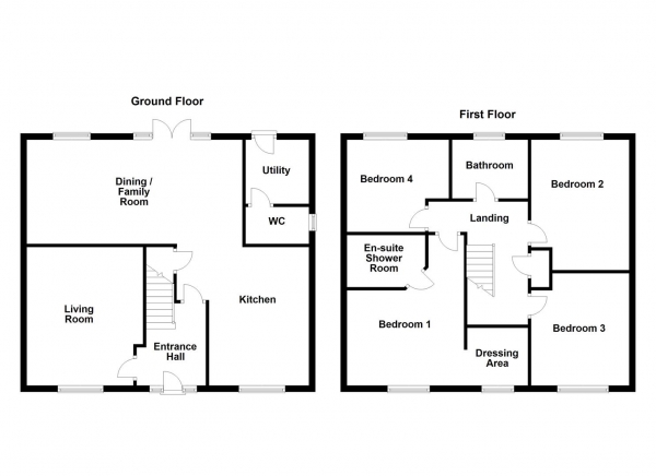 Floor Plan Image for 4 Bedroom Detached House for Sale in Blackwell Crescent, Wakefield