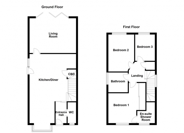 Floor Plan Image for 3 Bedroom Detached House for Sale in Moor Gate, East Ardsley