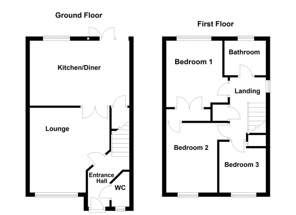 Floor Plan Image for 3 Bedroom Town House for Sale in Mill Chase Gardens, Alverthorpe, Wakefield