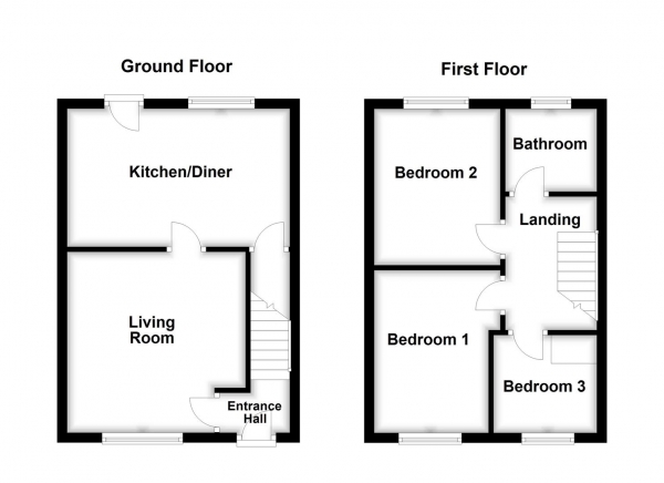 Floor Plan Image for 3 Bedroom Terraced House for Sale in Gateways, Wakefield