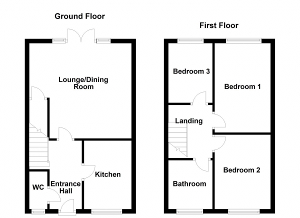 Floor Plan Image for 3 Bedroom Terraced House for Sale in St. James Road, Crigglestone