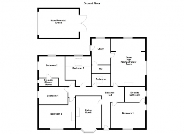 Floor Plan Image for 5 Bedroom Detached Bungalow for Sale in The Balk, Walton, Wakefield