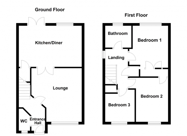 Floor Plan Image for 3 Bedroom Property for Sale in Mill Chase Gardens, Wakefield