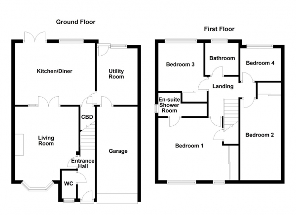 Floor Plan Image for 4 Bedroom Detached House for Sale in Meadow Vale, Outwood, Wakefield