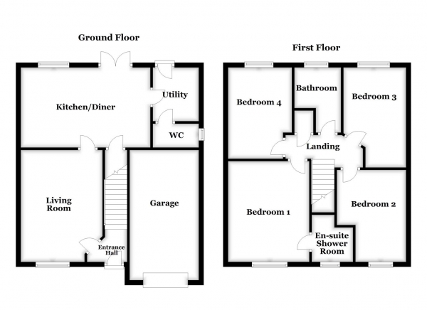 Floor Plan Image for 4 Bedroom Detached House for Sale in Whitaker Drive, Wakefield