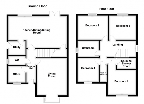 Floor Plan Image for 4 Bedroom Detached House for Sale in Tree Top Close, Wakefield