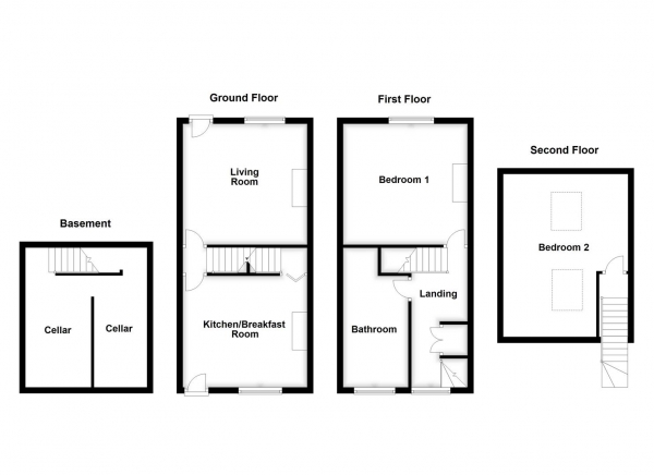 Floor Plan Image for 2 Bedroom End of Terrace House for Sale in Ferry Lane, Stanley, Wakefield