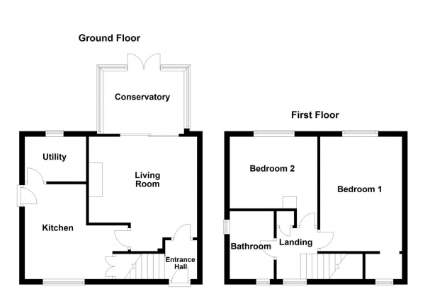 Floor Plan Image for 2 Bedroom Property for Sale in Dodworth Drive, Wakefield