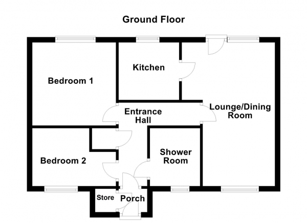 Floor Plan Image for 2 Bedroom Semi-Detached Bungalow for Sale in Holly Court, Outwood