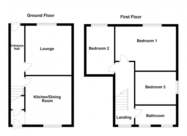 Floor Plan Image for 3 Bedroom End of Terrace House for Sale in Industrial Street, Horbury, Wakefield