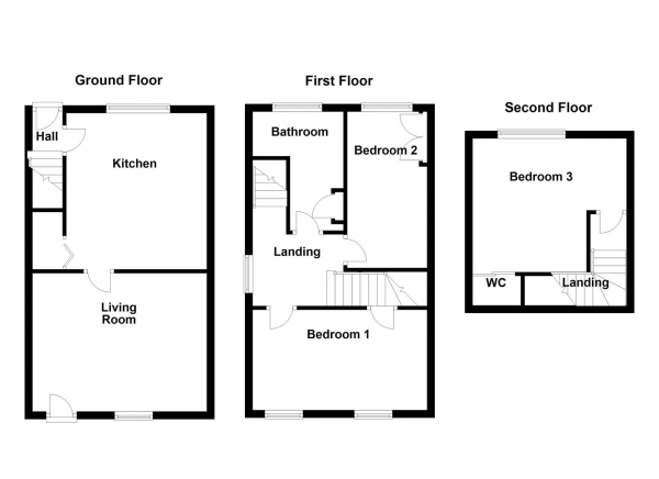 Floor Plan Image for 3 Bedroom Semi-Detached House for Sale in The Overcroft, Horbury, Wakefield