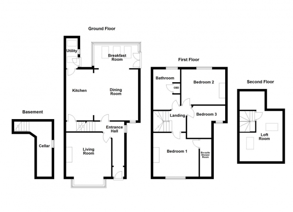 Floor Plan for 4 Bedroom Semi-Detached House for Sale in Grove Road, Horbury, Wakefield, WF4, 6AQ -  &pound415,000