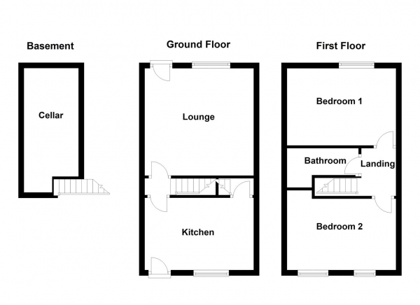 Floor Plan Image for 2 Bedroom Terraced House for Sale in Medlock Road, Horbury, Wakefield