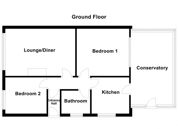 Floor Plan Image for 2 Bedroom Detached Bungalow for Sale in Glendale, Horbury, Wakefield