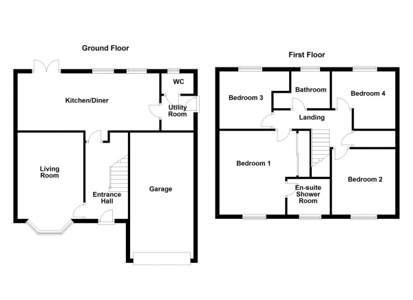 Floor Plan Image for 4 Bedroom Detached House for Sale in Beckett Court, Wakefield