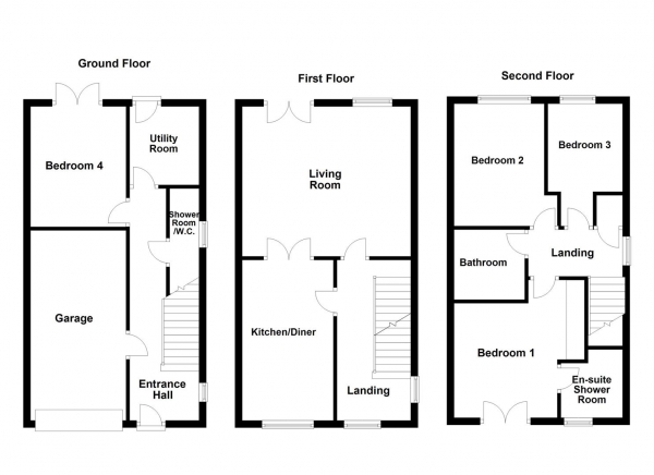 Floor Plan Image for 4 Bedroom Semi-Detached House for Sale in Primrose Way, Horbury, Wakefield