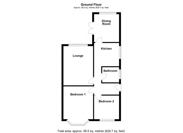 Floor Plan Image for 2 Bedroom Bungalow for Sale in Hallcroft Drive, Horbury, Wakefield