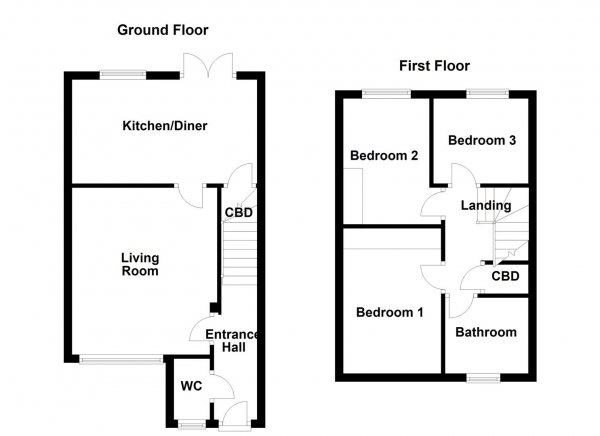 Floor Plan Image for 3 Bedroom Semi-Detached House for Sale in Bittern Croft, Horbury, Wakefield