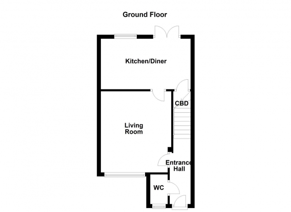 Floor Plan for 3 Bedroom Semi-Detached House for Sale in Bittern Croft, Horbury, Wakefield, WF4, 5PD -  &pound239,995