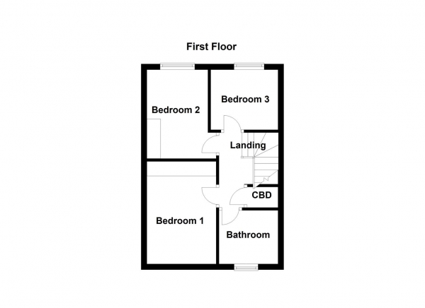 Floor Plan for 3 Bedroom Semi-Detached House for Sale in Bittern Croft, Horbury, Wakefield, WF4, 5PD -  &pound239,995