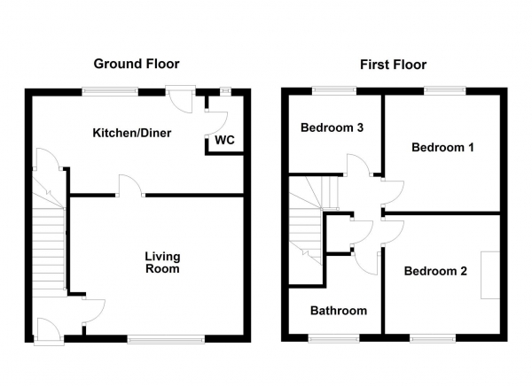 Floor Plan Image for 3 Bedroom Semi-Detached House for Sale in Green Lane, Horbury, Wakefield