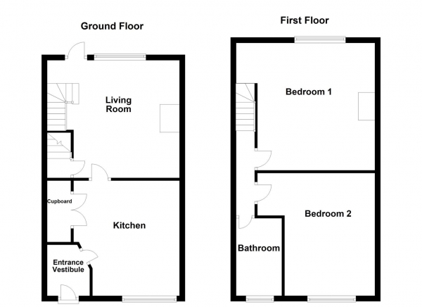 Floor Plan Image for 2 Bedroom Town House for Sale in Humber Place, Horbury, Wakefield