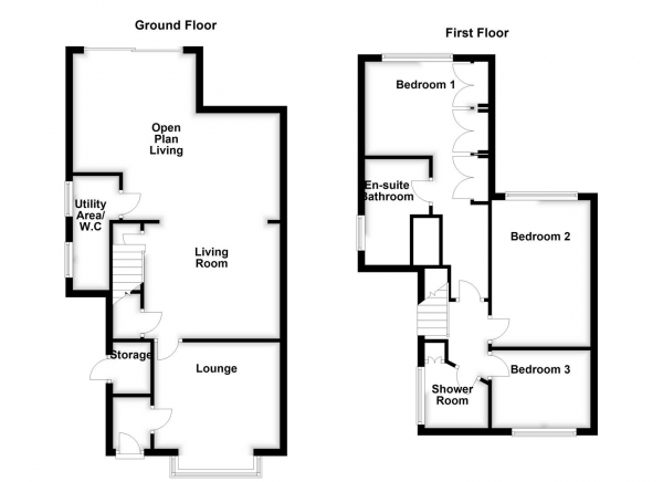 Floor Plan for 3 Bedroom Semi-Detached House for Sale in Southfield Lane, Horbury, WF4, 5AS - Guide Price &pound300,000