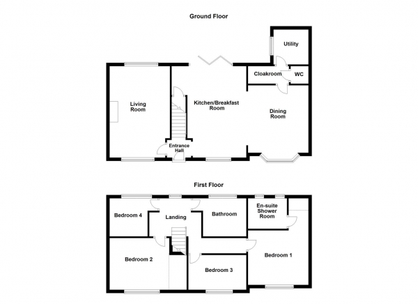 Floor Plan Image for 4 Bedroom Property for Sale in Tithe Barn Street, Horbury, Wakefield