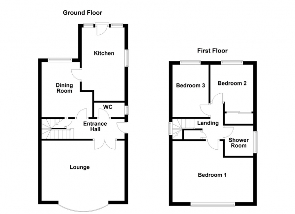 Floor Plan Image for 3 Bedroom Property for Sale in Orchard Close, Horbury, Wakefield