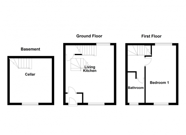 Floor Plan Image for 2 Bedroom Terraced House for Sale in Dawson Hill Yard, Horbury, Wakefield