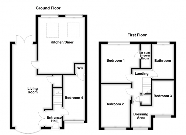 Floor Plan Image for 3 Bedroom Semi-Detached House for Sale in Castle Grove, Horbury, Wakefield