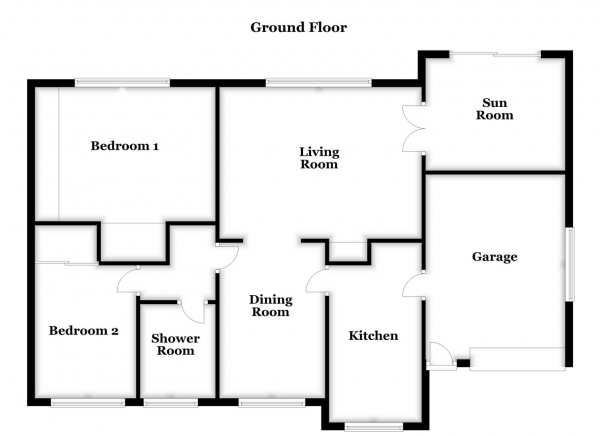 Floor Plan for 2 Bedroom Detached Bungalow for Sale in Jenkin Lane, Horbury, Wakefield, WF4, 6EZ -  &pound300,000