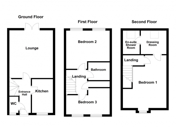 Floor Plan Image for 3 Bedroom Property for Sale in Forge Lane, Horbury, Wakefield