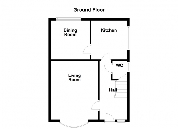 Floor Plan for 3 Bedroom Semi-Detached House for Sale in Karon Drive, Horbury, Wakefield, WF4, 5BP -  &pound220,000