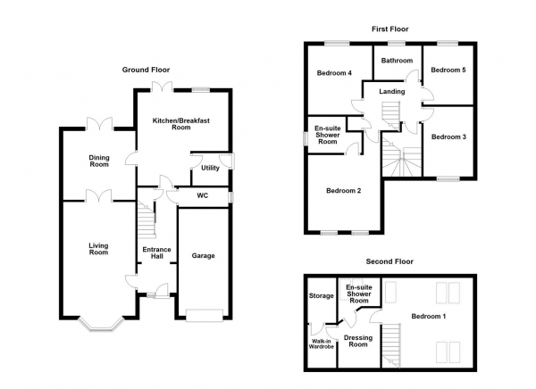 Floor Plan Image for 5 Bedroom Detached House for Sale in Bracken Hill View, Horbury, Wakefield