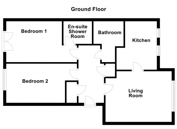 Floor Plan for 2 Bedroom Apartment for Sale in Princes Gate, Horbury, WF4 5RD, WF4, 5RD -  &pound130,000