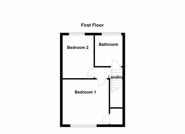 Floor Plan for 2 Bedroom End of Terrace House for Sale in Sunroyd Hill, Horbury, Wakefield, WF4, 6NG -  &pound187,500