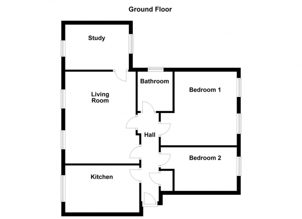 Floor Plan for 2 Bedroom Property for Sale in St. Peters Court, Horbury, Wakefield, WF4, 6AP -  &pound155,000