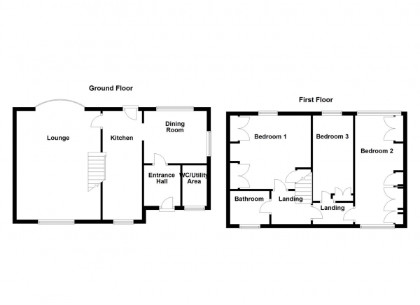 Floor Plan for 3 Bedroom Semi-Detached House for Sale in Barker Road, Horbury, Wakefield, WF4, 6ED -  &pound349,950