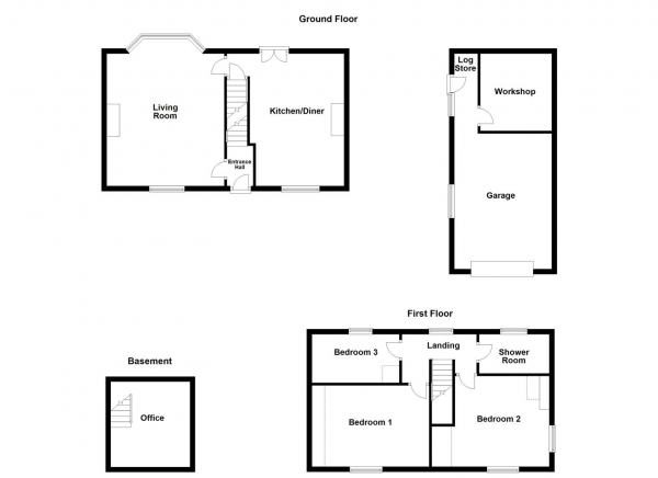 Floor Plan Image for 3 Bedroom Cottage for Sale in School Yard, Horbury, Wakefield