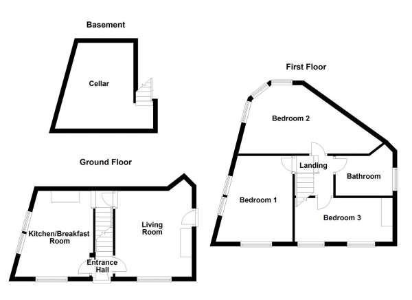 Floor Plan Image for 3 Bedroom End of Terrace House for Sale in Cooperative Street, Horbury, Wakefield