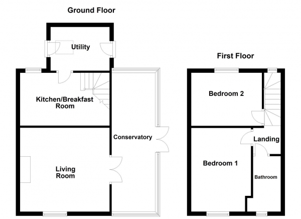 Floor Plan Image for 2 Bedroom Semi-Detached House for Sale in Orchard Croft, Horbury, Wakefield