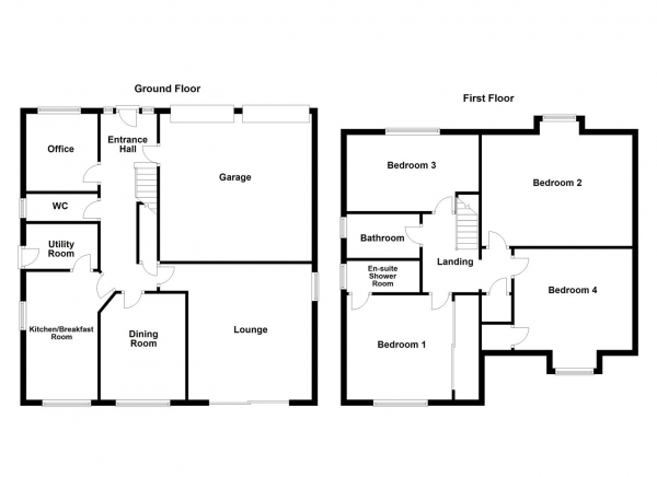 Floor Plan Image for 4 Bedroom Detached House for Sale in Laburnum Grove, Horbury, Wakefield