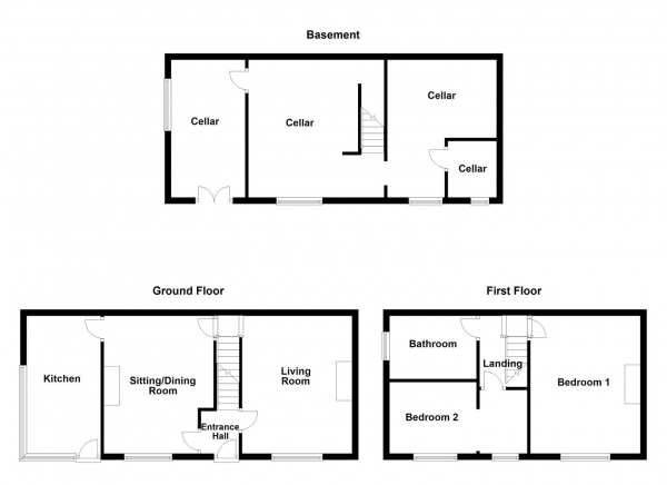 Floor Plan Image for 2 Bedroom End of Terrace House for Sale in Westfield Terrace, Horbury, Wakefield