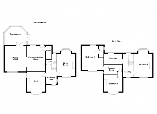 Floor Plan Image for 3 Bedroom Detached House for Sale in Northfield Lane, Horbury, Wakefield